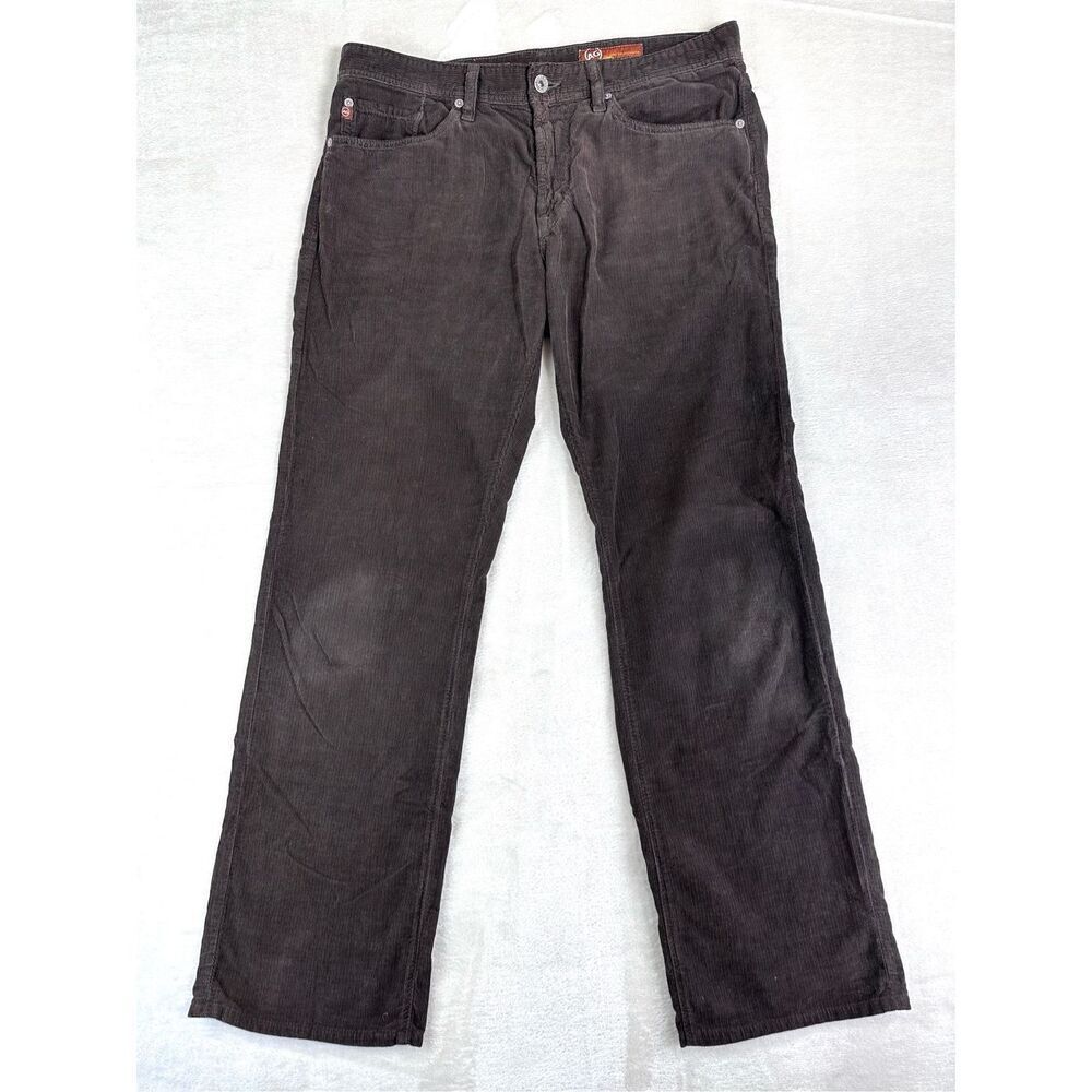 AG Adriano Goldschmied Pants Mens 34x31 Brown the Protege Corduroy Trousers USA